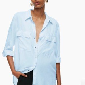 Aritzia Babaton Light Blue Utility Button-Up Shirt Blouse XS